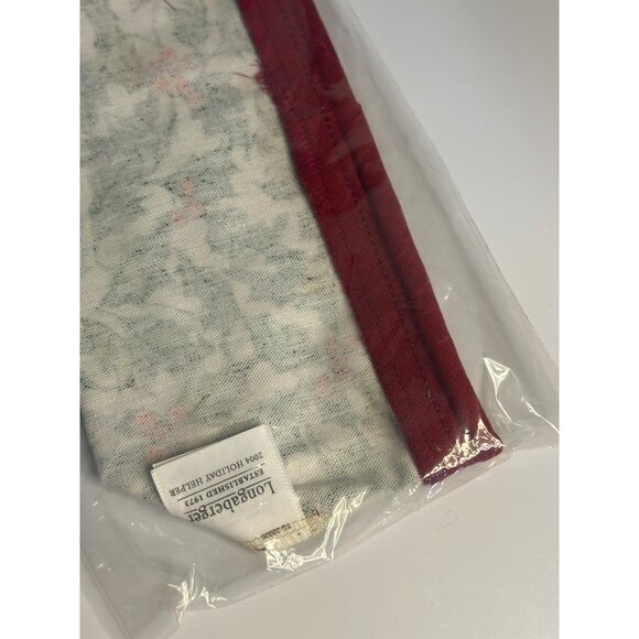 VTG 2004 Longaberger Holiday Helper Basket Liner American Holly Green Fabric NIP - Picture 3 of 5